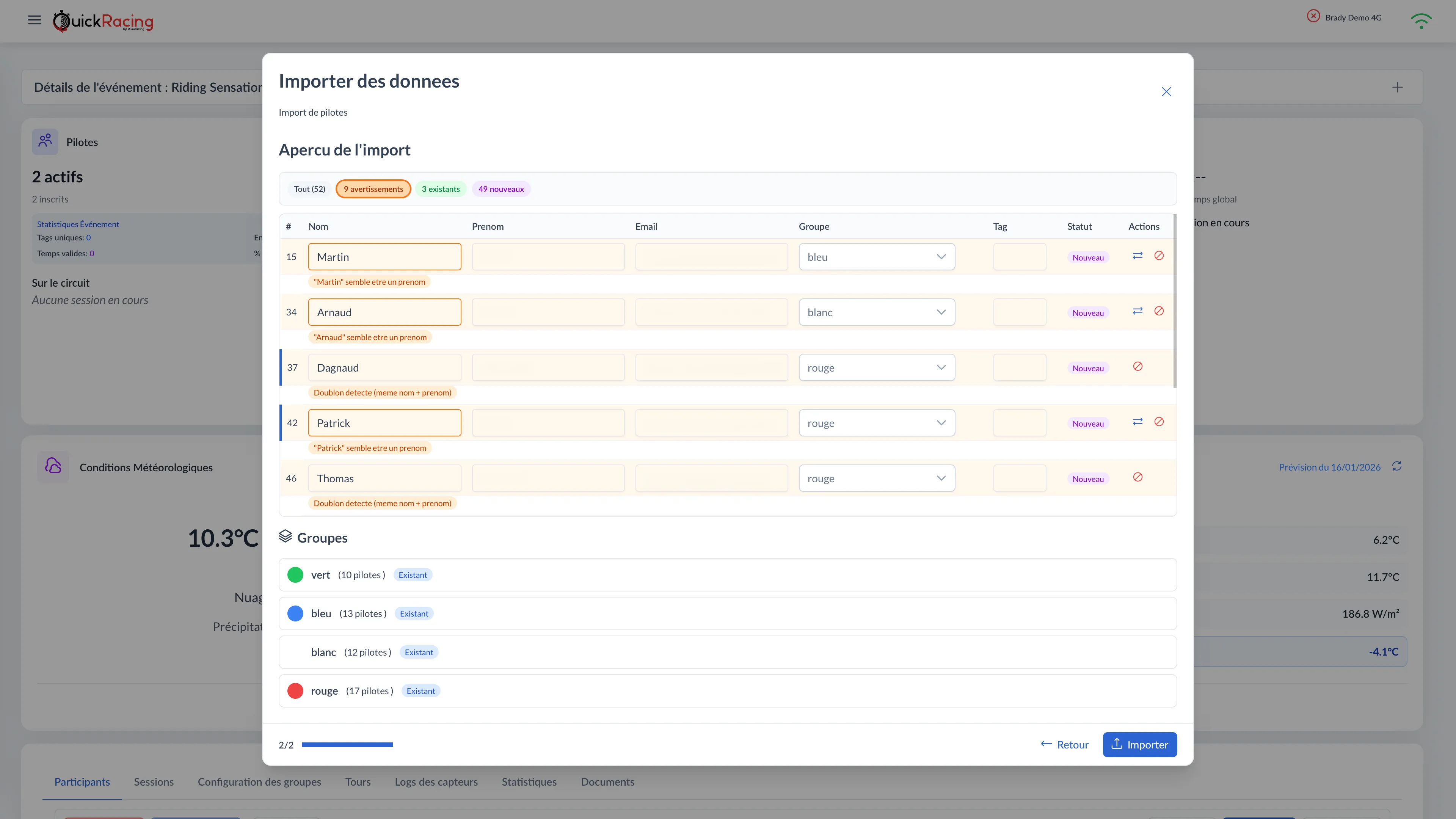 Analyse intelligente de l'import CSV avec détection d'erreurs et correction en un clic