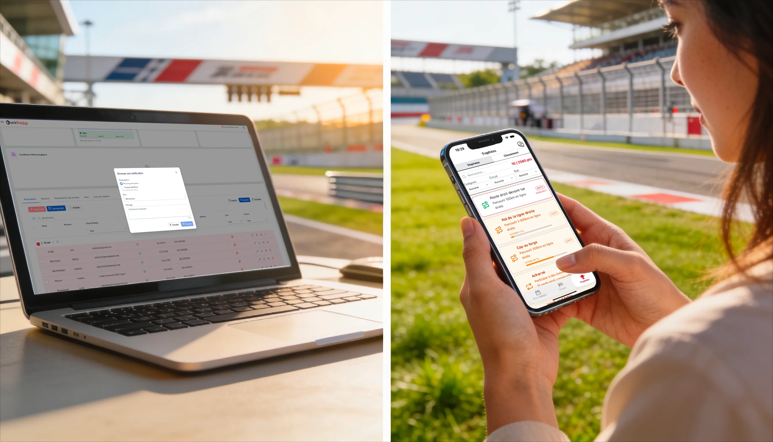 Envoi de notifications push aux pilotes